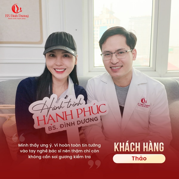 khách hàng nâng mũi bác sĩ Đình Dương